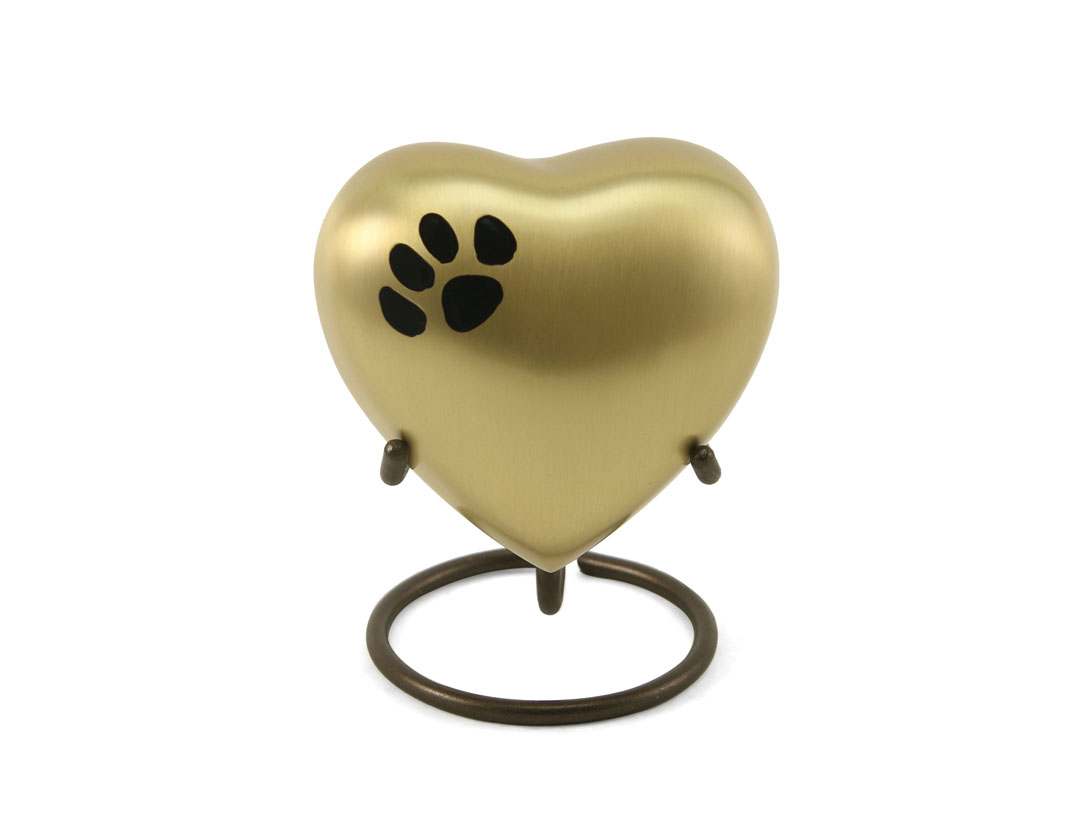 Keepsake Heart - Classic Single Paw Bronze Image