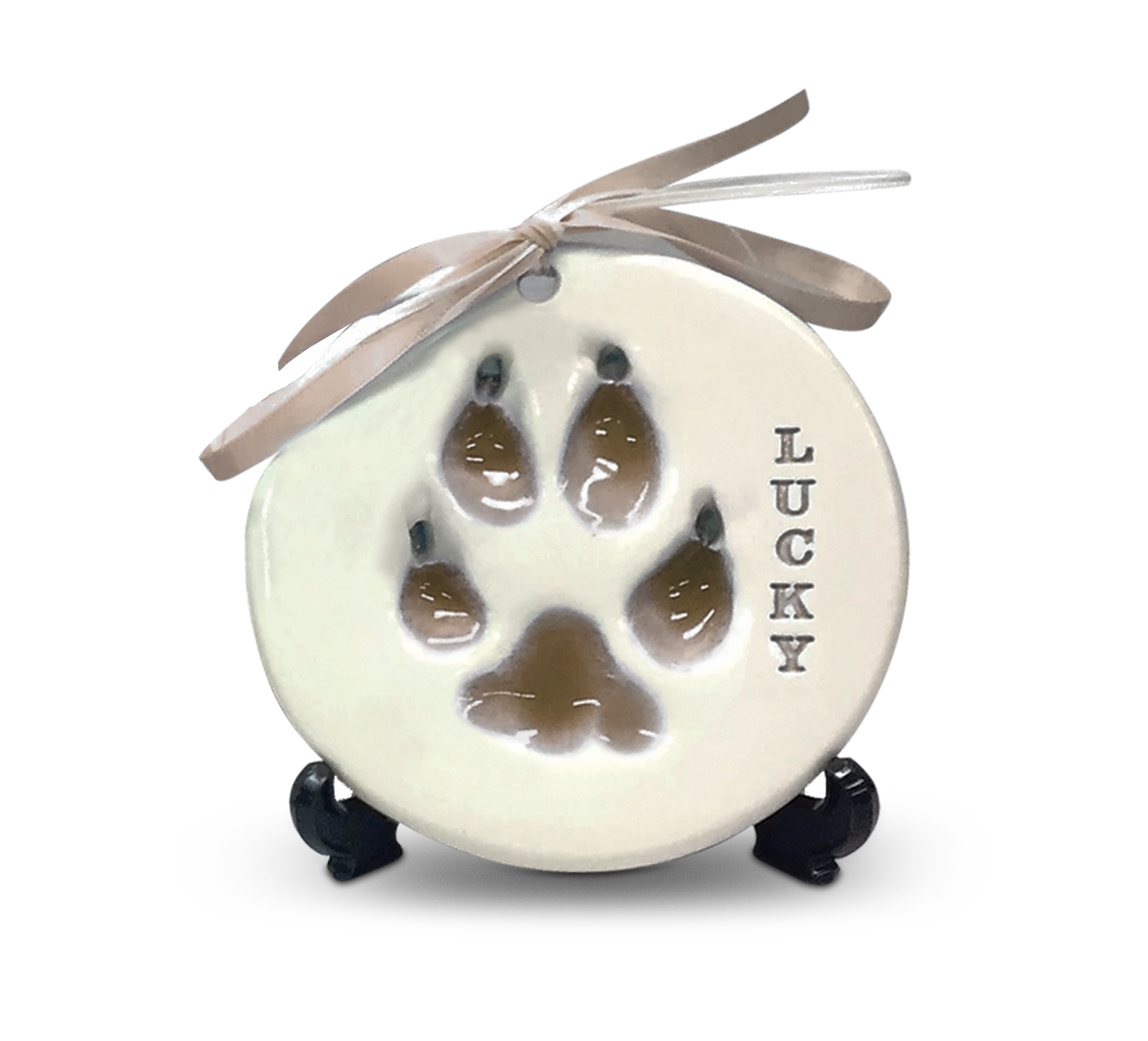 Ceramic Paw Prints - Brown-image