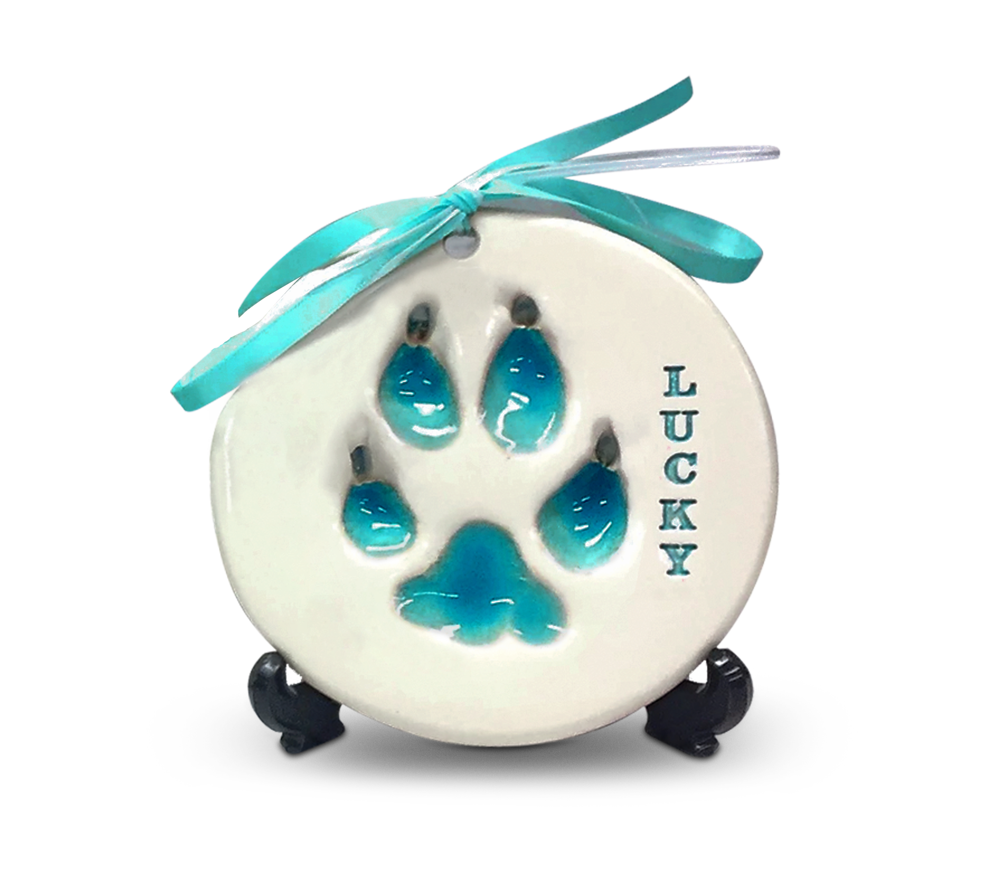 Ceramic Paw Prints - Turquoise-image